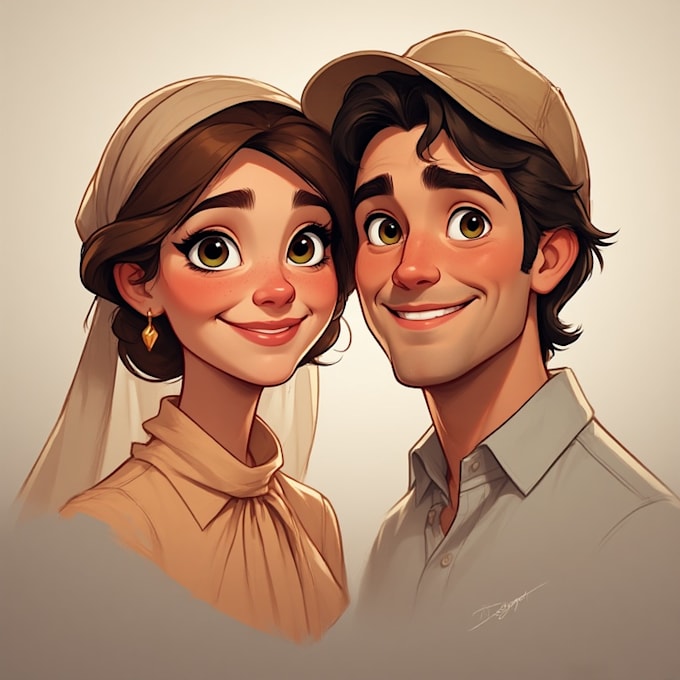 draw couple portrait illustration