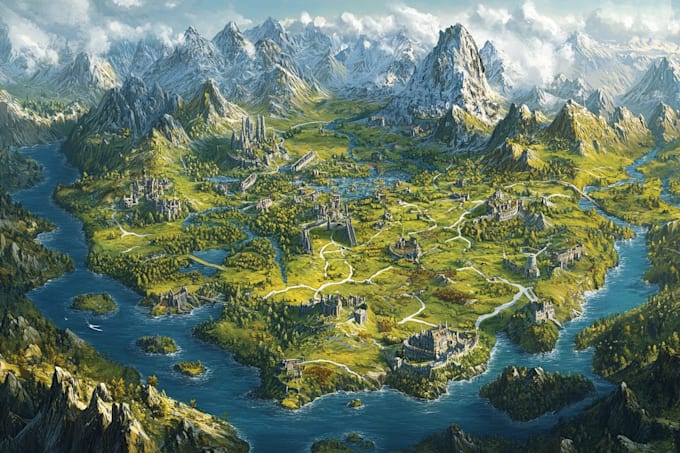 create a high quality fantasy map