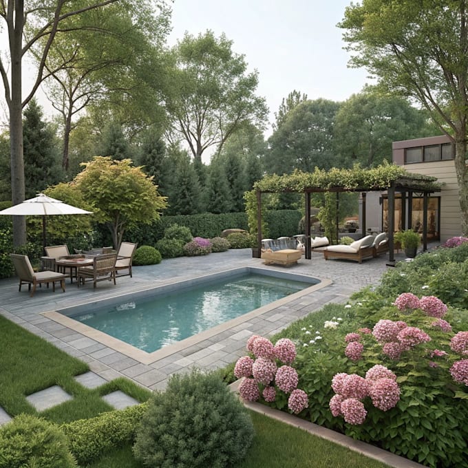 do landscape design, garden design, backyard, pool , terrace