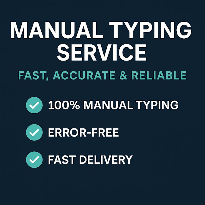 manually type handwritten or image documents into word or excel