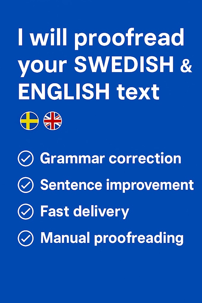 professionally proofread your swedish or english writing
