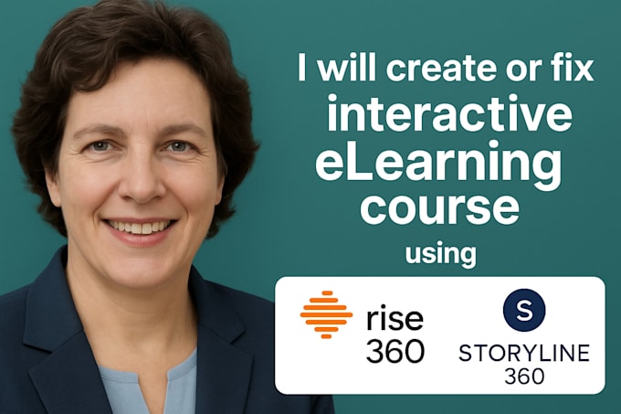 create or fix interactive elearning course using rise 360, storyline 360