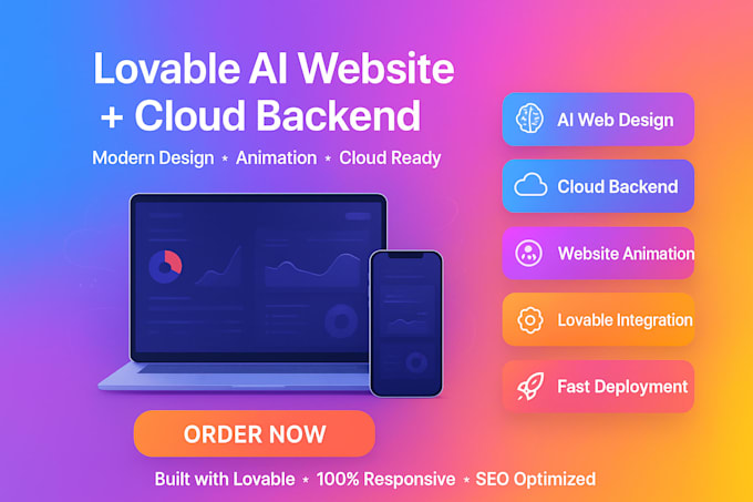 build a modern lovable ai website with animation and cloud backend setup