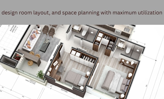design room layout, and space planning with maximum utilization