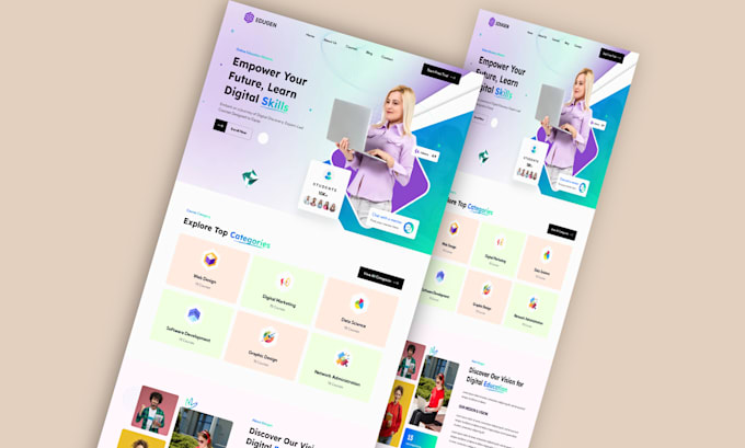design an online school, educational website with tutor lms
