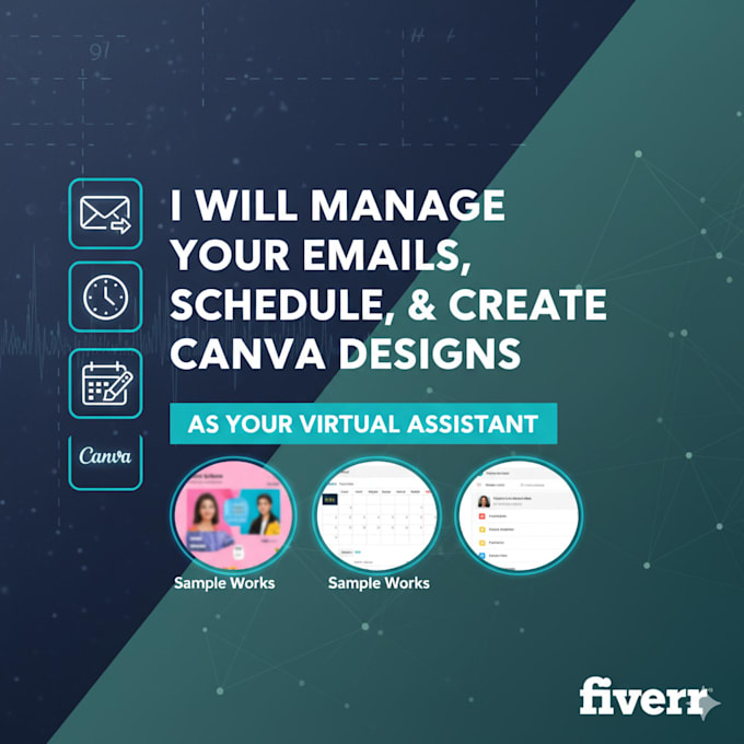 manage your emails, schedule, and create canva designs as your VA