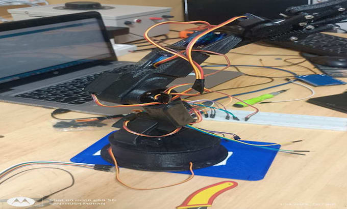 and code custom robotic arm projects using arduino or esp32