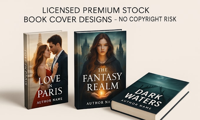 Create a book cover using only fully licensed premium stock images by ...