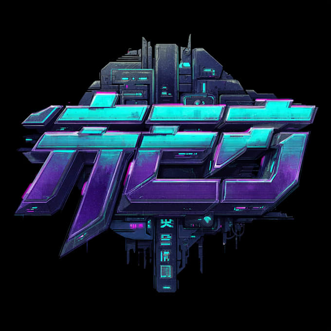 design futuristic cyberpunk logo or typography