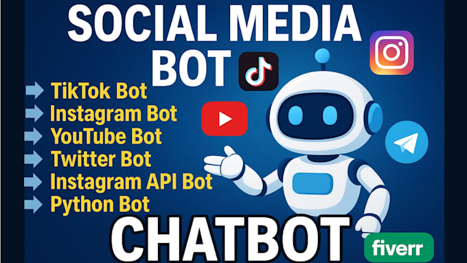 do custom social media bot, youtube bot, tiktok bot, instagram bot twitter x bot
