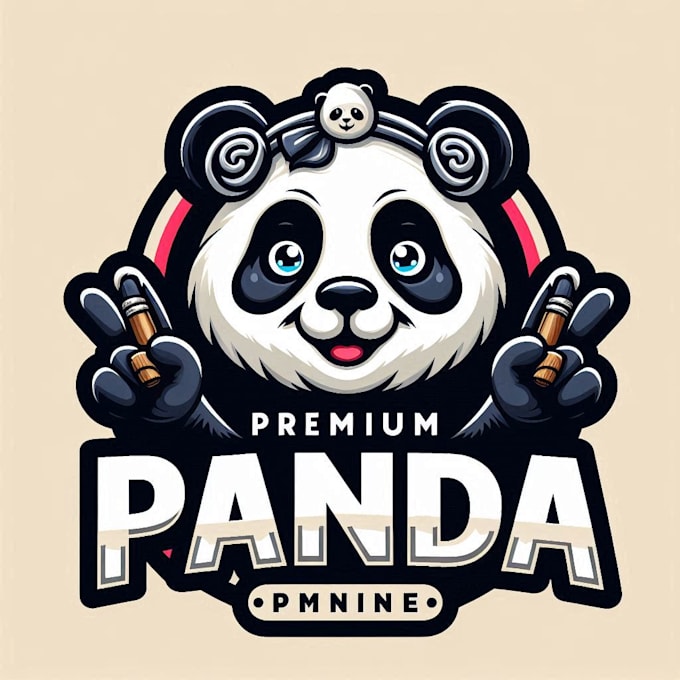 design premium panda mascot logo t shirt design