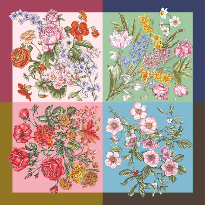 create scarf bandana pattern design for fabric print