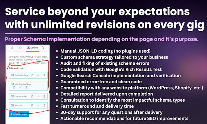 technical SEO schema markup jsonld for google rich snippets search console