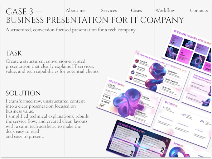 create investor pitch deck for startup or business
