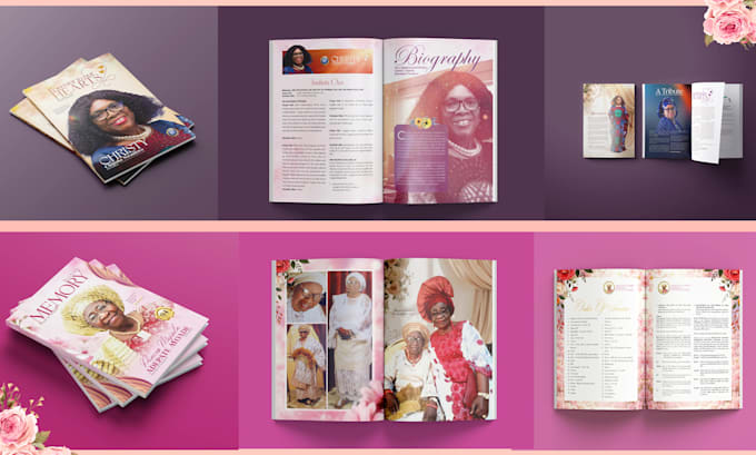 design a professional funeral program, memorial or invitation card