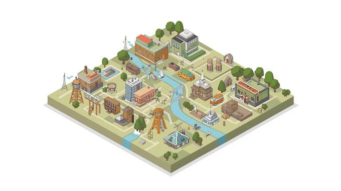 create 2d isometric illustration or map