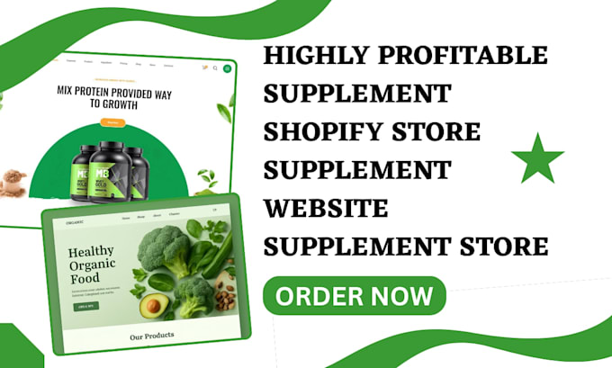 design supplement shopify store supplement ecommerce website vitamins store