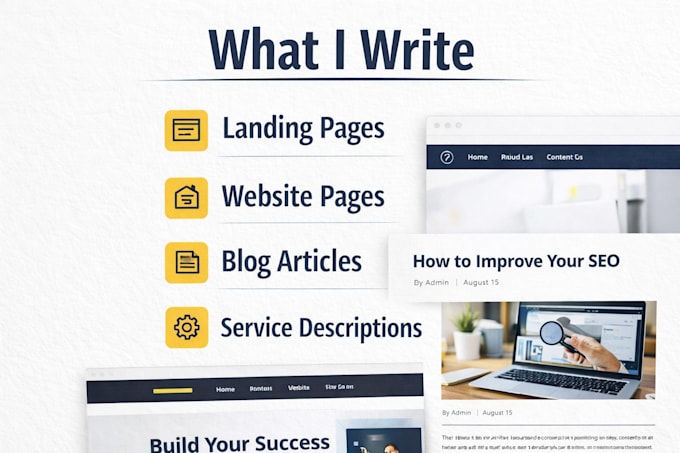 write website content including landing pages and blogs