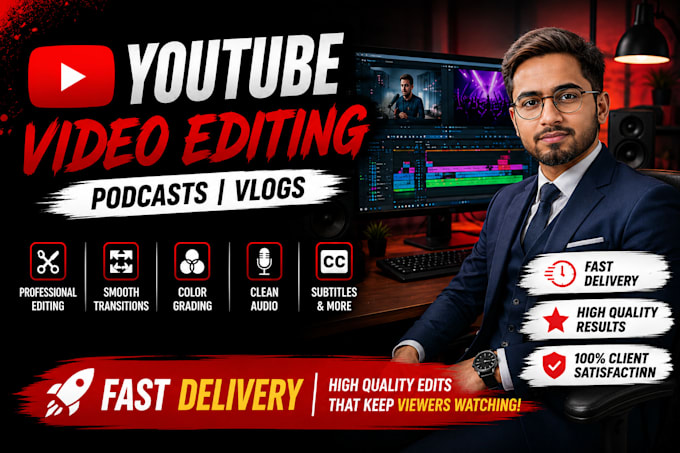 edit professional youtube videos, podcasts and vlogs