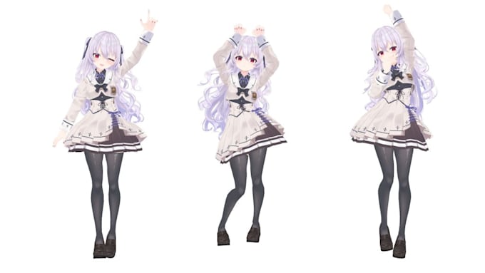 customize vroid 3d avatar,vtuber model with 3d rigging,vrchat anime 3d character