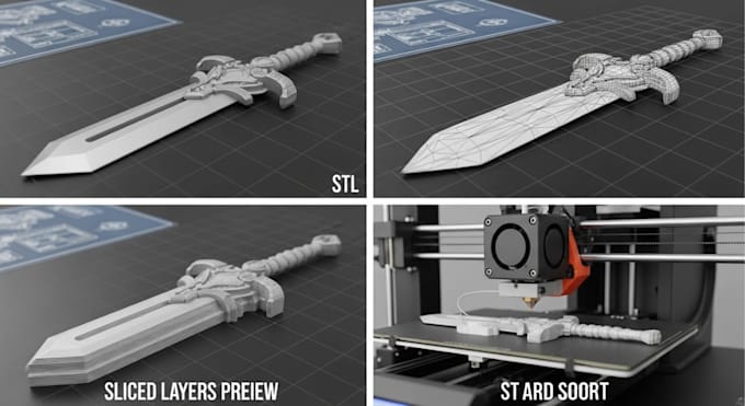 create custom 3d cosplay weapons, swords and props for 3d printing stl