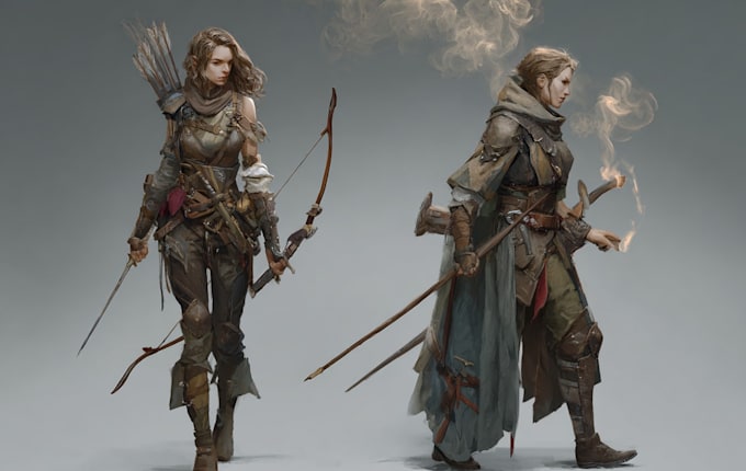draw dnd character design and illustration