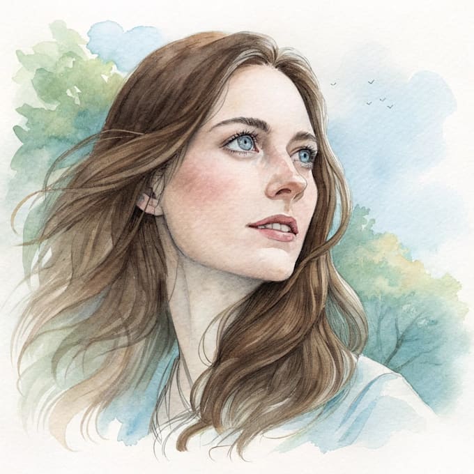 draw an watercolor portrait art
