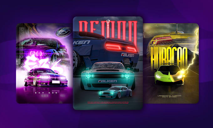 create a car flyer, banner, poster, social media design