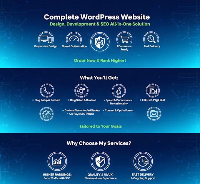 build a custom wordpress website with free SEO