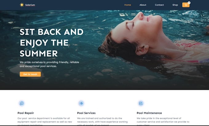 build squarespace pool builder website pool contractor pool maintenance website