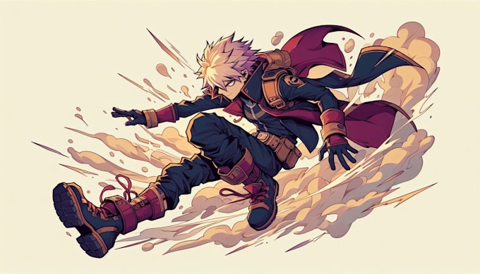 draw your character in cartoonish or marvel or anime style