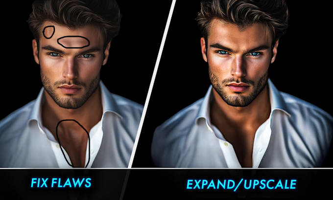 fix ai image flaws, enhance artwork, upscale, and image editing