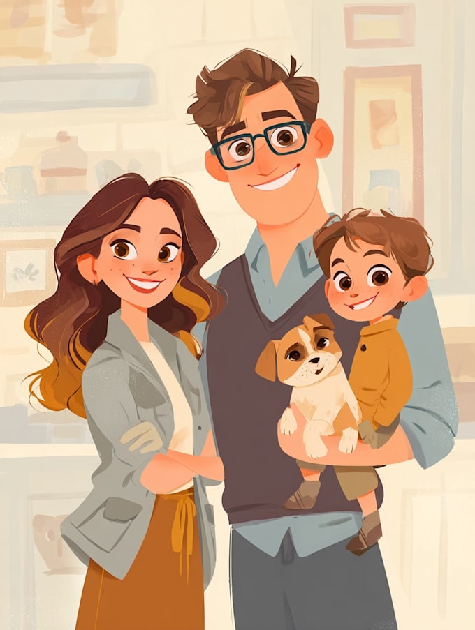 draw your pets into cute  cartoon