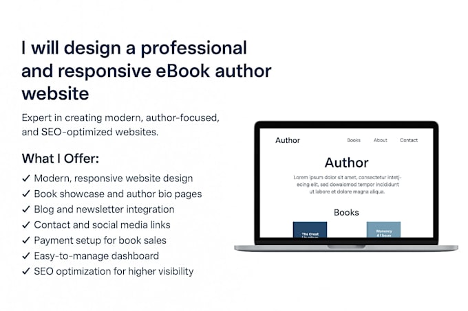 design a professional and responsive ebook author website