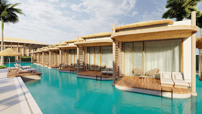 create realistic 3d architectural renderings for villas