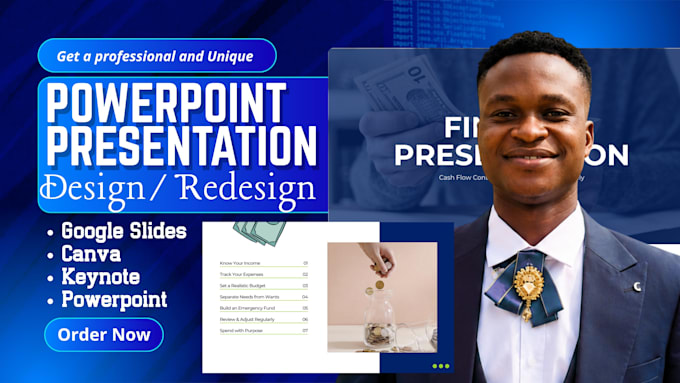 design and redesign powerpoint presentation for startup, tech, businesses