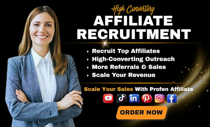 recruit high converting affiliates and influencers to scale your sales fast