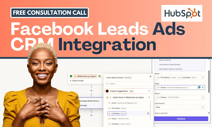 integrate meta instant forms with hubspot CRM facebook lead ads capture sync