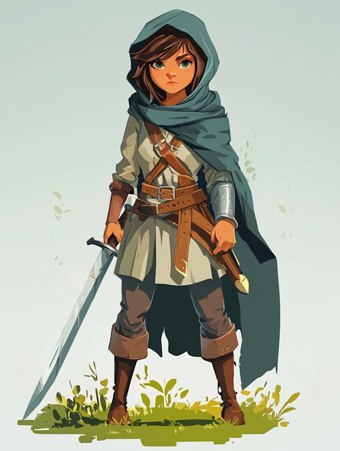 do 2d character design, 2d game character, concept