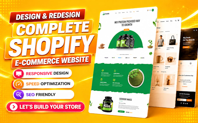 design, redesign shopify store, shopify website or shopify dropshipping store
