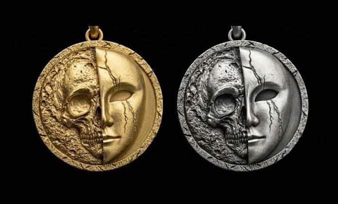 model highly detailed relief, coin 3d file for printing, cnc