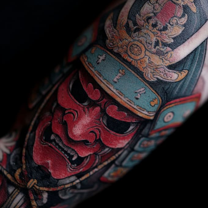 draw a tattoo design in japanese style