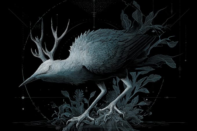 draw dark art animal illustration