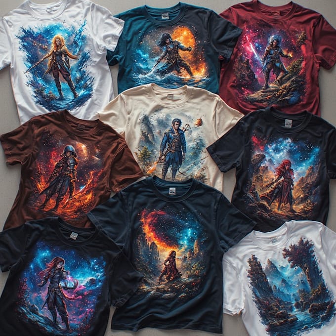 draw anime and fantasy tshirt design