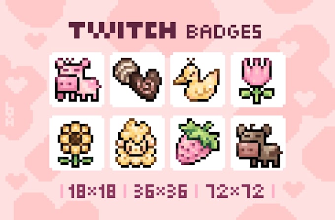 make pixel art twitch badges and emotes for you