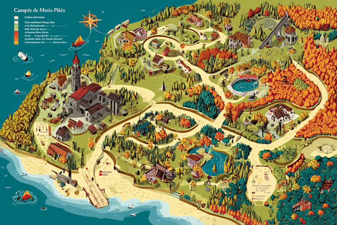 draw beautiful map in vector illustration