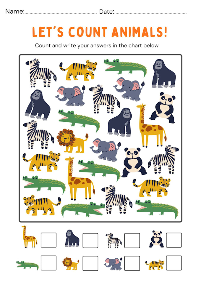 design coloring and counting worksheets for kindergarten