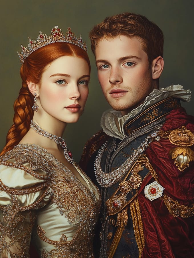 draw cute couple cartoon portrait