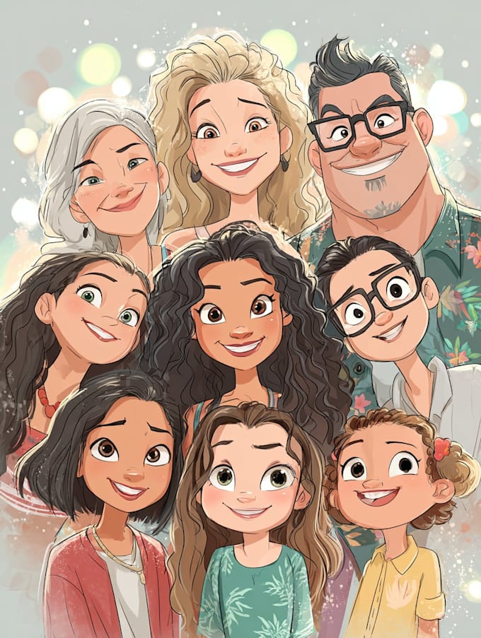 make a cute disney cartoon portrait