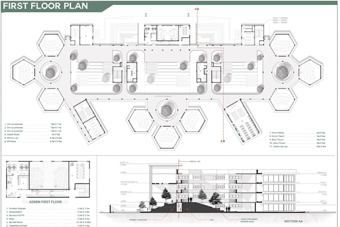 provide building elevation plan,house section plan,commercial building 3d plan